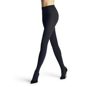 FALKE Damen Strumpfhose Cotton Touch W Ti Baumwolle einfarbig 1 Stück, Blau Space Blue 6116, S-M