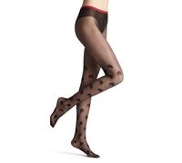 FALKE Damen Strumpfhose Dear Rose 20 DEN W Ti transparent gemustert 1 Stück, Schwarz Black 3009, M