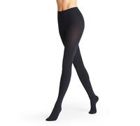 Falke Damen Strumpfhose Warm Deluxe 80 DEN – blickdicht, einfarbig – Marine (6179), S