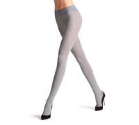 FALKE Damen Strumpfhose Family Rib W Ti Baumwolle einfarbig 1 Stück, Grau Light Grey Melange 3390, 38-40