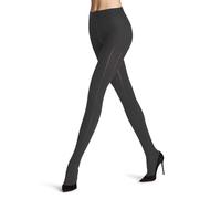 FALKE Damen Strumpfhose Needlepoint W Ti Baumwolle Wolle einfarbig 1 Stück, Grau Dark Rock 3093, 40-42
