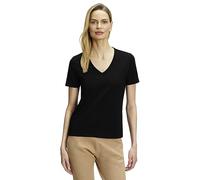 FALKE Damen T-Shirt Basic V-Neck W S/s Sh Baumwolle weich kurzarm bequem sehr leicht 1 Stück, Schwarz Black 3000, M