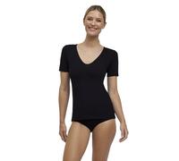 FALKE Damen Unterwäsche Daily Climate Control Outlast® Round Neck W S/s Ts Baumwolle schnelltrocknend 1 Stück, Schwarz Black 3000, S