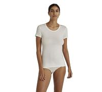 FALKE Damen Unterwäsche Daily ClimaWool Crew Neck W S/s Ts Wolle Lyocell schnelltrocknend 1 Stück, Weiß Off-White 2040, L