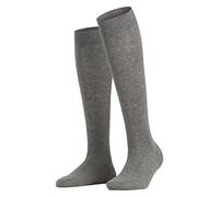 FALKE Damen Kniestrümpfe Family W Kh nachhaltige Baumwolle lang einfarbig 1 Paar, Grau Greymix 3399, 39-42