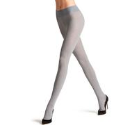 FALKE Damen Strumpfhose Family Rib W Ti Baumwolle einfarbig 1 Stück, Grau Light Grey Melange 3390, 38-40