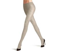 Falke Damenstrumpfhose Family Rib W TI – Baumwolle, einfarbig – Beige (Linen Melange 4541), Gr. 48-50