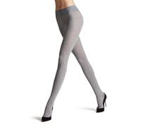 FALKE Damen Family Rib W TI Baumwolle einfarbig 1 Stück Strumpfhose, Grau (Light Grey Melange 3390), 36-38