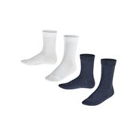FALKE Kinder Socken, 2er Pack - Happy, Kurzsocken Weiß/Blau 31-34