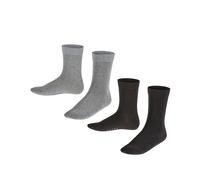 FALKE Kinder Socken, 2er Pack - Happy, Kurzsocken Schwarz/Grau 39-42