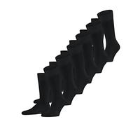 FALKE Herren Happy 6-Pack M SO Baumwolle einfarbig 6 Paar Socken, Schwarz (Black 3000), 43-46 (6er Pack)