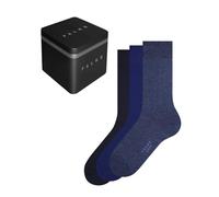 FALKE Herren Socken Happy Box Uni Multipack M So Baumwolle einfarbig 3 Paar, Blau Blue Mix 0020, 39-42