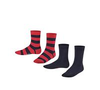 FALKE Happy Stripe 2-Pack K SO coton motif fantaisie lot de 2 paires, Chaussettes Mixte enfant, Bleu (Marine 6120), 39-42