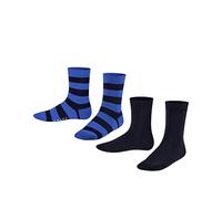 Falke Socken Happy Stripe – 2er-Pack Unisex-Kinder, Baumwolle, gemustert, Schwarz 23-26