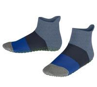 Falke Hausschuhe Colour Block 2024 (nachhaltige Baumwolle) blau/grau Kinder, Größe 31-34