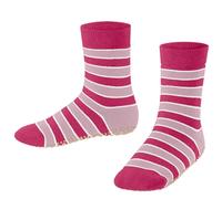 FALKE Unisex Kinder Simple Stripes K HP Baumwolle Rutschhemmende Noppen 1 Paar Stoppersocken, Lila (Fuchsia 8856) neu-umweltfreundlich, 35/38