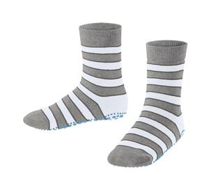 Falke Hausschuhe Simple Stripes (Baumwolle-Mischung) hellgrau Kinder, Größe 31-34