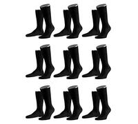 FALKE Herren Airport Socken Strümpfe 14435 9 Paar, Farbe:Schwarz;Sockengröße:49-50;Artikel:14435-3000 black