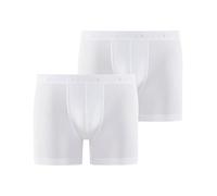 FALKE Herren Boxershorts Daily Comfort 2-Pack M BX Baumwolle atmungsaktiv 2 Stück, Weiß (White 2000), L