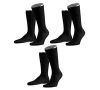 FALKE Herren Business Socken Airport, 3er Pack, Hell Schwarz, Gr. 45-46