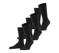 FALKE Herren Socken Family 3-Pack M SO nachhaltige Baumwolle einfarbig 3 Paar, Grau (Anthracite Melange 3080) neu - umweltfreundlich, 43-46