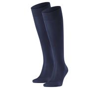 FALKE Herren Kniestrümpfe 2er Pack - Tiago, Socken, Bio-Baumwolle, Logo, lang, einfarbig 47-48 Blau