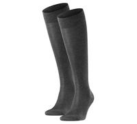 FALKE Herren Kniestrümpfe 2er Pack - Tiago, Socken, Bio-Baumwolle, Logo, lang, einfarbig 47-48 Grau