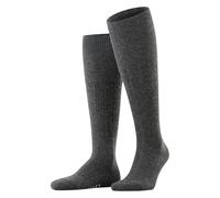 FALKE Herren Lhasa Rib M KH Wolle Kaschmir lang einfarbig 1 Paar Kniestrümpfe, Grau (Anthracite Melange 3080) neu-umweltfreundlich, 39-42
