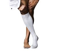 FALKE Herren No. 10 M KH Baumwolle lang einfarbig 1 Paar Chaussettes Longues, Weiß (White 2000), 45-46