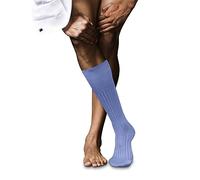 FALKE Herren Kniestrümpfe No. 13 Feinste Piuma Baumwolle lang einfarbig 1 Paar, Blau (Arcticblue 6367), 45-46