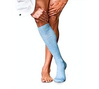 FALKE Herren Kniestrümpfe No. 2 M Kh Kaschmir lang einfarbig 1 Paar, Blau Bleue Melange 6266, 43-44