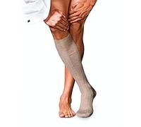 FALKE Herren Kniestrümpfe No. 2 M Kh Kaschmir lang einfarbig 1 Paar, Braun Pebble Melange 5416, 43-44