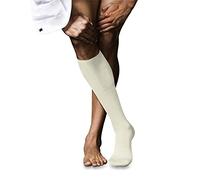 FALKE Herren Kniestrümpfe No. 6 M Kh Wolle Seide lang einfarbig 1 Paar, Weiß Wool White 2060, 39-40