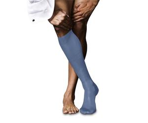 FALKE Herren Kniestrümpfe No. 9 M Kh Baumwolle lang einfarbig 1 Paar, Blau Airy Blue 6707, 45-46