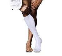 FALKE Herren Kniestrümpfe No. 9 M KH Pure Fil d´Écosse Baumwolle lang einfarbig 1 Paar, Weiß (White 2000), 39-40