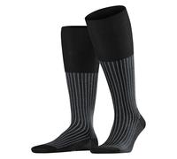 Falke Tagessocke Oxford Stripe Kniestrümpfe (Business-Kniestrumpf, feines Maschenbild) schwarz Herren - 1 Paar, Größe 43-44