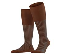 Falke Herren Kniestrümpfe Oxford Stripe M – Baumwolle, lang, gemustert – Braun Terracotta 5035 41-42