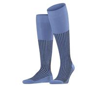 Falke Tagessocke Oxford Stripe Kniestrümpfe (Business-Kniestrumpf, feines Maschenbild) blau Herren - 1 Paar, Größe 43-44