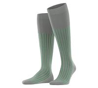 FALKE Herren Kniestrümpfe Shadow Baumwolle lang gemustert 1 Paar, Grau (Light Grey 3227), 41-42