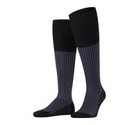 FALKE Herren Kniestrümpfe Uptown Tie M Kh Baumwolle lang gemustert 1 Paar, Schwarz Black 3000, 45-46