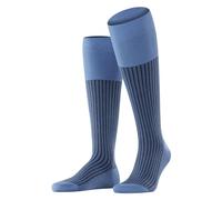 FALKE Herren Oxford Stripe M KH Baumwolle lang Gemustert 1 Paar Kniestrümpfe, Blau (Cornflower Blue 6554), 39-40