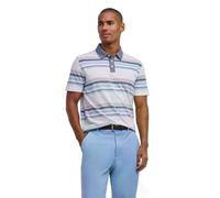 FALKE Herren Polohemd Selection Striped M Pl Baumwolle Leinen kühlend lässig Kurzarm 1 Stück, Blau Sky Blue 6876, XL