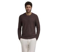 FALKE Herren Pullover Basic Apparel Structured Crew Neck M Pu Baumwolle elegant klassisch Business Freizeit mit Rundhalsausschnitt 1 Stück, Braun Dark Brown 5235, XL