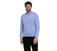 FALKE Herren Pullover Basic Cotton Crew Neck M Pu Baumwolle elegant klassisch Business Freizeit mit Rundhalsausschnitt 1 Stück, Blau Bleue 6543, L