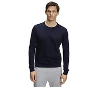 FALKE Herren Pullover Basic Crew Neck Cotton M L/s Sh Baumwolle elegant klassisch Business Freizeit mit Rundhalsausschnitt 1 Stück, Blau Space Blue 6116, M