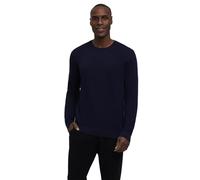 FALKE Herren Pullover Basic Crew Neck Cotton Piqué M Pu Baumwolle elegant klassisch Business Freizeit mit Rundhalsausschnitt 1 Stück, Blau Night Sky 6437, XXL