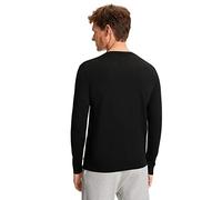 FALKE Herren Pullover Basic Crew Neck Wool M Pu Wolle elegant klassisch Business Freizeit mit Rundhalsausschnitt 1 Stück, Schwarz Black 3000, L
