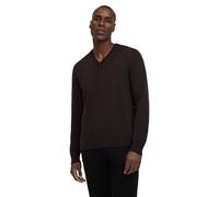 FALKE Herren Pullover Basic Lambswool V-Neck M Pu Wolle elegant klassisch für Business und Freizeit mit V-Ausschnitt 1 Stück, Braun Dark Brown 5230, M