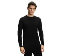 FALKE Herren Pullover Basic New Merino Crew Neck M Pu Wolle elegant klassisch Business Freizeit mit Rundhalsausschnitt 1 Stück, Schwarz Black 3000, L
