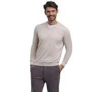 FALKE Herren Pullover Basic New Merino V-Neck M Pu Wolle elegant klassisch für Business und Freizeit mit V-Ausschnitt 1 Stück, Beige Melange 4043, L